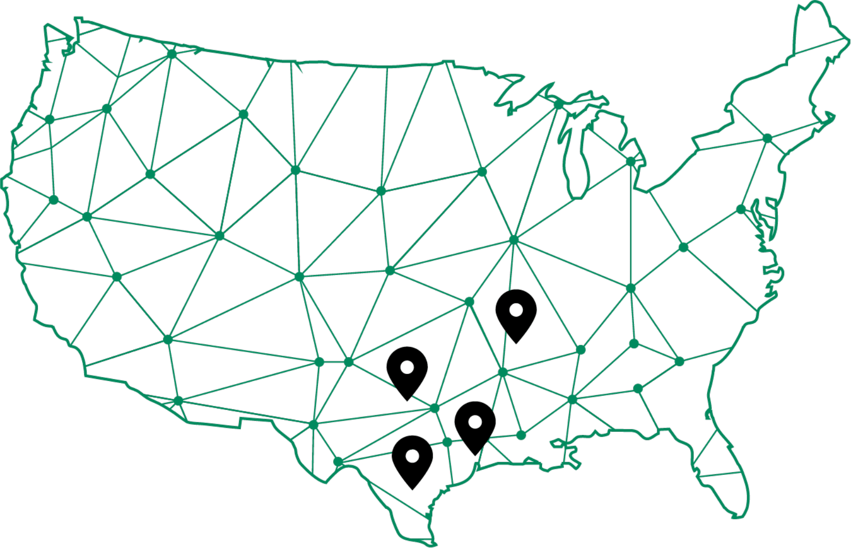 map with locations where we operate